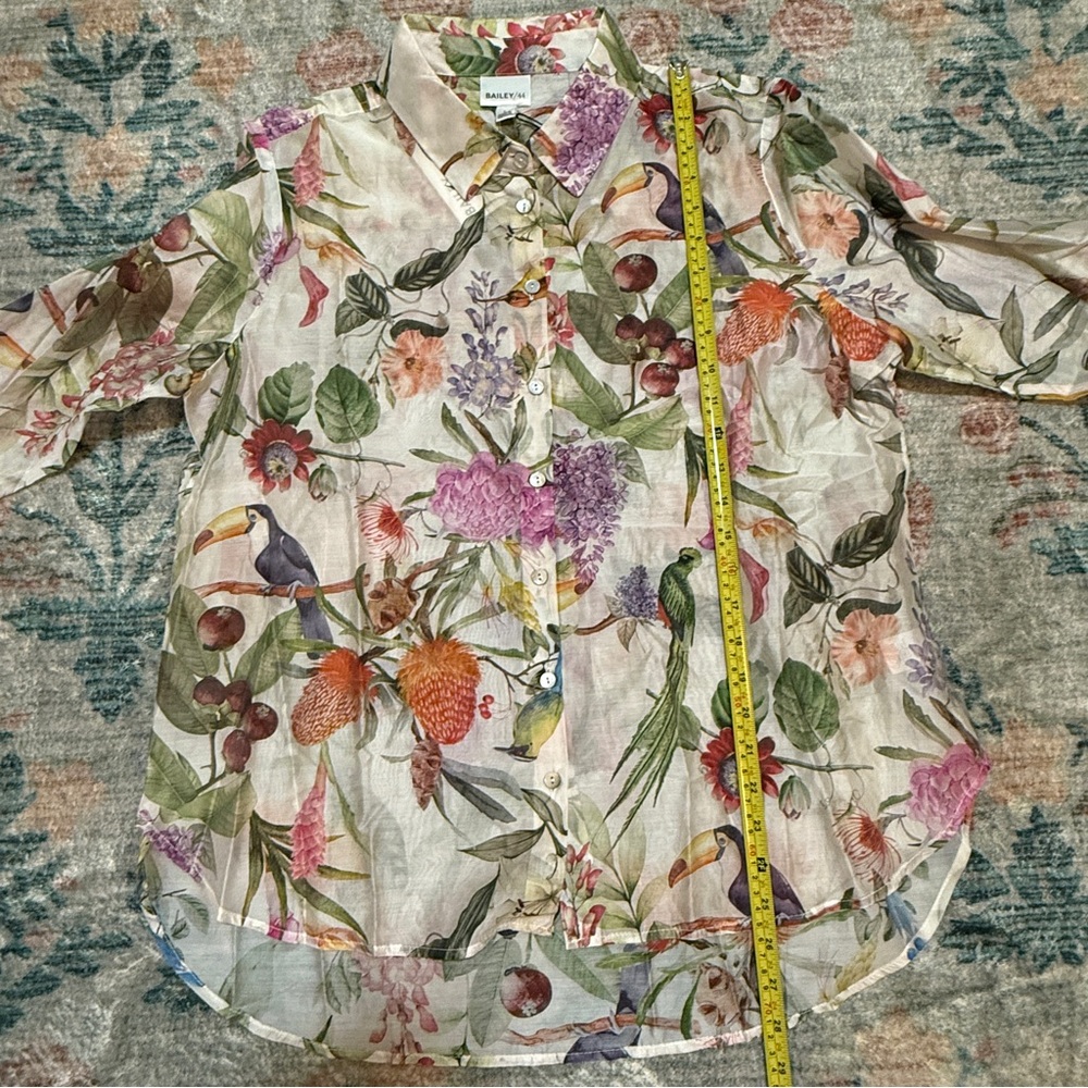 Bailey 44 Multicolor Tropical Bird Floral Button Down Shirt - Picture 7 of 10